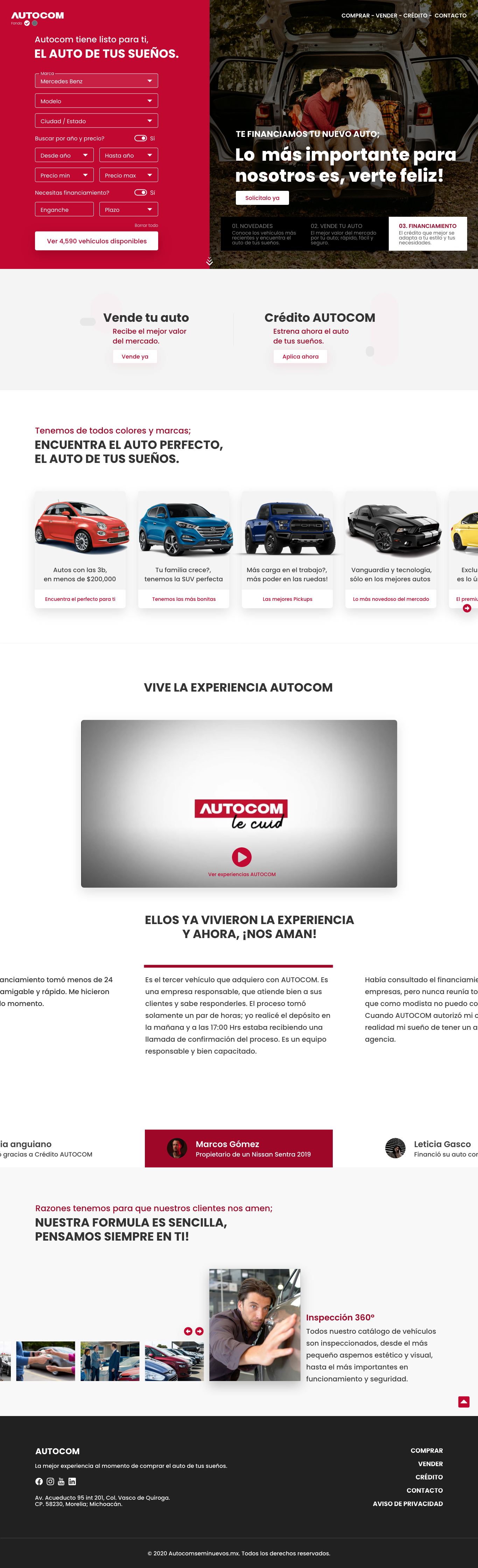 Full desktop homepage UI — complete Autocom redesign from hero to footer