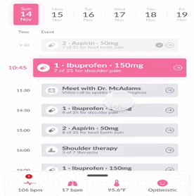 UI element — health tracking feature