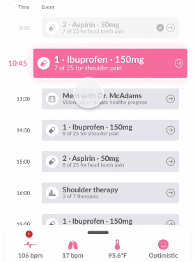 UI flow — medication reminder