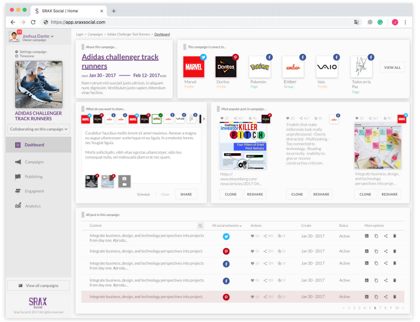 Mobile screens — schedule overview
