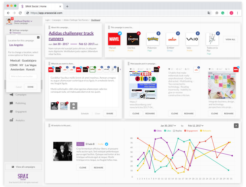 Mobile screens — analytics summary